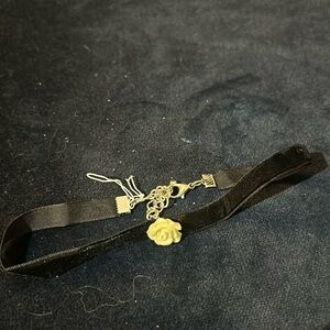 New Urban Outfitters Skinny‎ Black Velvet CHOCKER W/ Rose 🌹